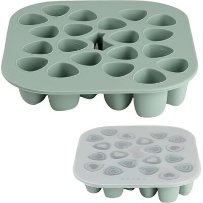 Béaba , Mini Multiportiones de Silicona, Calidad Premium, Resistencia Térmica Extrema, Horno, Microondas, Congelador, 20 Compartimentos Independientes, Tapa Hermética, 20 x 35 ml, Verde salvia Béaba , Mini Multiportiones de Silicona, Calidad Premium, Resistencia Térmica Extrema, Horno, Microondas, Congelador, 20 Compartimentos Independientes, Tapa Hermética, 20 x 35 ml, Verde salvia
