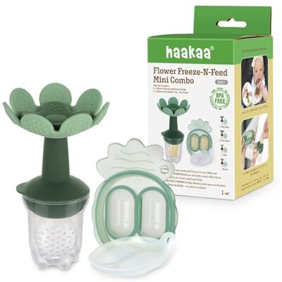 haakaa Alimentador Mordedor de Silicona para Bebé con Cubitera – Dispensador de Alimentos Antiahogo para Autoalimentación Segura – Libre de BPA – Diseño Ergonómico con Forma de Flor Verde – haakaa Alimentador Mordedor de Silicona para Bebé con Cubitera – Dispensador de Alimentos Antiahogo para Autoalimentación Segura – Libre de BPA – Diseño Ergonómico con Forma de Flor Verde –