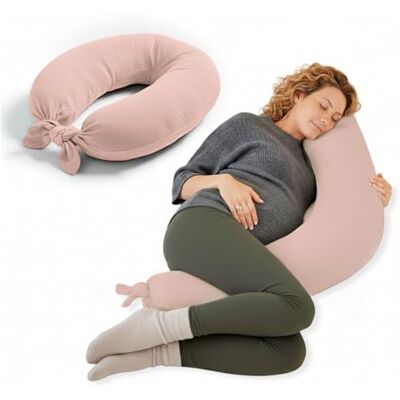 Jane Jané Cojín de Lactancia XXL y Embarazo, Almohada para Dormir y Descanso, Funda 100% Algodón Muselina, Rosa Jane Jané Cojín de Lactancia XXL y Embarazo, Almohada para Dormir y Descanso, Funda 100% Algodón Muselina, Rosa