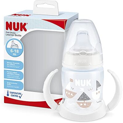 NUK First Choice Learner Cup Sippy Cup, 6-18 Months, Leak-Proof Silicone Spout, Anti-Colic Vent, BPA-Free, 150ml NUK First Choice Learner Cup Sippy Cup, 6-18 Months, Leak-Proof Silicone Spout, Anti-Colic Vent, BPA-Free, 150ml