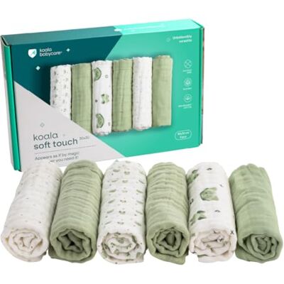KOALA BABYCARE Muselinas Bebe Algodon 30x30 Paquete con 6 Unidades Muselinas de algodón para recién Nacidos bebés KOALA BABYCARE Muselinas Bebe Algodon 30x30 Paquete con 6 Unidades Muselinas de algodón para recién Nacidos bebés
