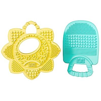 Bright Starts , 2 mordedores Sunny Soothers sin bisfenol A, para bebés a partir de 3 meses Bright Starts , 2 mordedores Sunny Soothers sin bisfenol A, para bebés a partir de 3 meses