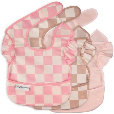 Tiny Twinkle Baberos Impermeables para Bebé, Paquete de 3 Cuadros para Niña Tiny Twinkle Baberos Impermeables para Bebé, Paquete de 3 Cuadros para Niña