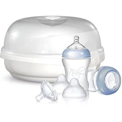 Nuby Esterilizador de microondas con 2 biberones Nuby Esterilizador de microondas con 2 biberones