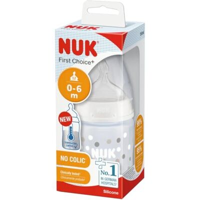 NUK BIBERÓN CUELLO ANCHO FIRST CHOICE+ 150ML SILICONA T1 M Biberones NUK BIBERÓN CUELLO ANCHO FIRST CHOICE+ 150ML SILICONA T1 M Biberones