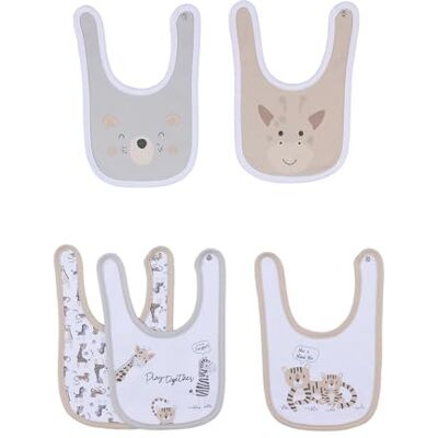 Prénatal Bebé-Niños 5 Baberos de 100% Algodón Suave y Absorbente con Práctico Cierre de Botón FW25 Prénatal Bebé-Niños 5 Baberos de 100% Algodón Suave y Absorbente con Práctico Cierre de Botón FW25
