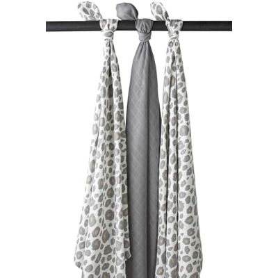 MEYCO Swaddle Swaddles Set de 3-120x120cm Pantera Neutro/Gris Multicolor MEYCO Swaddle Swaddles Set de 3-120x120cm Pantera Neutro/Gris Multicolor