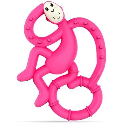 MATCHSTICK MONKEY , Antimicrobial Silicone Teether, Easy To Grip, BPA Free, 3 Months Old plus, 10 cm, Pink Mini Monkey MATCHSTICK MONKEY , Antimicrobial Silicone Teether, Easy To Grip, BPA Free, 3 Months Old plus, 10 cm, Pink Mini Monkey