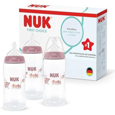 NUK First Choice Biberón 3+ meses 300 ml Biberón anticólicos PP Indicador de control de temperatura Koala 3 unidades NUK First Choice Biberón 3+ meses 300 ml Biberón anticólicos PP Indicador de control de temperatura Koala 3 unidades