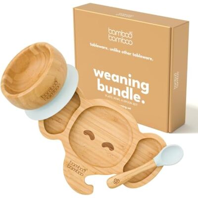bamboo bamboo Plato Y Tazón Para Bebé, Set De Destete Con Succión Segura, Plato De Bambú En Forma De Elefante, Tazón Para Niños Y Cuchara, Vajilla Antideslizante Desde 6 Meses (Gris) bamboo bamboo Plato Y Tazón Para Bebé, Set De Destete Con Succión Segura, Plato De Bambú En Forma De Elefante, Tazón Para Niños Y Cuchara, Vajilla Antideslizante Desde 6 Meses (Gris)
