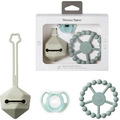 Set de Regalo para Bebé Tommee Tippee - Chupete Calmante, Estuche y Anillo Set de Regalo para Bebé Tommee Tippee - Chupete Calmante, Estuche y Anillo