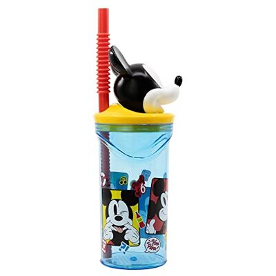 Stor Vaso de plástico infantil Disney Mickey Mouse 3D, 360 ml, sin BPA, con cabeza de ratón 3D y pajita integrada, reutilizable y fácil de lavar Stor Vaso de plástico infantil Disney Mickey Mouse 3D, 360 ml, sin BPA, con cabeza de ratón 3D y pajita integrada, reutilizable y fácil de lavar