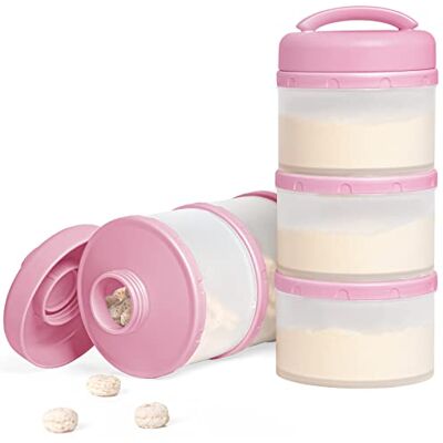 Termichy Apilable Dispensador Leche en Polvo Bebé y Cereales, 2 Paquetes (bebe rosa) Termichy Apilable Dispensador Leche en Polvo Bebé y Cereales, 2 Paquetes (bebe rosa)