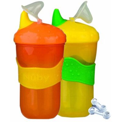 Nuby Lote de 2 vasitos (210 ml), color amarillo/naranja Nuby Lote de 2 vasitos (210 ml), color amarillo/naranja