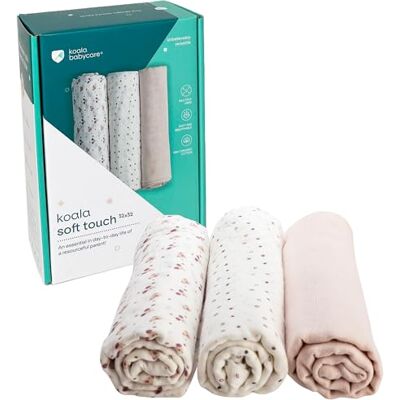 KOALA BABYCARE Muselinas Bebe Algodon 80x80 cm – Paquete con 3 Unidades Muselinas Grandes de algodón para recién Nacidos - KOALA BABYCARE Muselinas Bebe Algodon 80x80 cm – Paquete con 3 Unidades Muselinas Grandes de algodón para recién Nacidos -