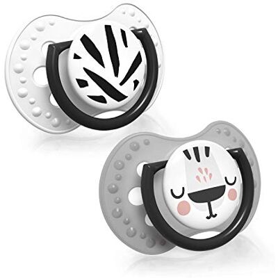 LOVI Mini chupetes para bebé, 0-3 Meses, con Tetina de Silicona, sin BPA, Punta Dinámica, Colección Salt & Pepper, 2 piezas, Gris LOVI Mini chupetes para bebé, 0-3 Meses, con Tetina de Silicona, sin BPA, Punta Dinámica, Colección Salt & Pepper, 2 piezas, Gris