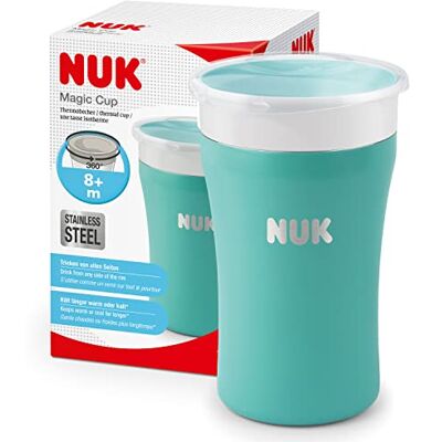 NUK Magic Cup vaso aprendizaje bebe de acero inoxidable +8 meses 230 ml Borde a prueba de derrames de 360° para beber desde cualquier lado A prueba de fugas Azul NUK Magic Cup vaso aprendizaje bebe de acero inoxidable +8 meses 230 ml Borde a prueba de derrames de 360° para beber desde cualquier lado A prueba de fugas Azul