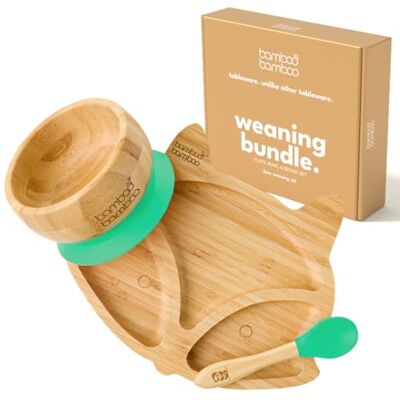 bamboo bamboo Plato Y Tazón Para Bebé, Set De Destete Con Succión Segura, Plato De Bambú En Forma De Zorro, Tazón Para Niños Y Cuchara, Vajilla Antideslizante Desde 6 Meses (Zorro, Verde) bamboo bamboo Plato Y Tazón Para Bebé, Set De Destete Con Succión Segura, Plato De Bambú En Forma De Zorro, Tazón Para Niños Y Cuchara, Vajilla Antideslizante Desde 6 Meses (Zorro, Verde)