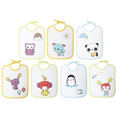 Babycalin Juego de 7 baberos impresos 20 x 25 cm Babycalin Juego de 7 baberos impresos 20 x 25 cm