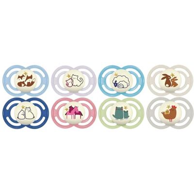 MAM – Chupete Perfect Night 18+ meses Animales (2 piezas) Color aleatorio – Chupete para lactantes fosforescente de silicona – Chupete de bebé ideal para un buen desarrollo bucal MAM – Chupete Perfect Night 18+ meses Animales (2 piezas) Color aleatorio – Chupete para lactantes fosforescente de silicona – Chupete de bebé ideal para un buen desarrollo bucal