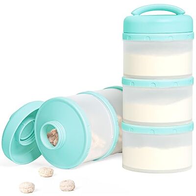 Termichy Leche en polvo para bebé, apilable, caja de almacenamiento de leche en polvo, 2 unidades (verde menta) Termichy Leche en polvo para bebé, apilable, caja de almacenamiento de leche en polvo, 2 unidades (verde menta)