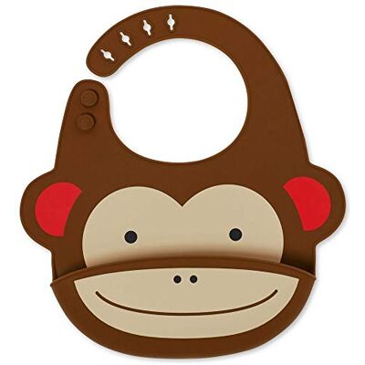 Skip Hop SkipHop Zoo Fold and Go Silicone Bib, Monkey Skip Hop SkipHop Zoo Fold and Go Silicone Bib, Monkey