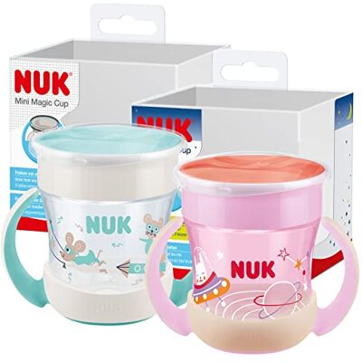 NUK Mini Magic Cup Night taza para sorber +6 meses 160 ml Borde a prueba de derrames de 360° para beber desde cualquier lado Brilla en la oscuridad Sin BPA Conejito (rosa) 2 unidades NUK Mini Magic Cup Night taza para sorber +6 meses 160 ml Borde a prueba de derrames de 360° para beber desde cualquier lado Brilla en la oscuridad Sin BPA Conejito (rosa) 2 unidades