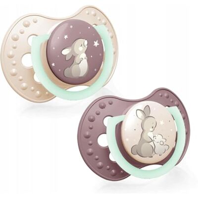 LOVI chupetes para bebé, con Tetina de Silicona, sin BPA, Punta Dinámica, 2 piezas, círculo luminoso (+18 meses, Night & Day Niñas) LOVI chupetes para bebé, con Tetina de Silicona, sin BPA, Punta Dinámica, 2 piezas, círculo luminoso (+18 meses, Night & Day Niñas)
