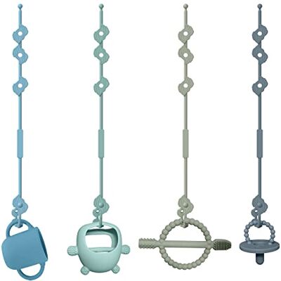 CLDY Juego de 4 cinturones de seguridad para juguetes, silicona Pacifier Chain, taza de aperitivo de Correas, taza de bebida, para cochecito, silla alta, cuna, niños y niñas de 3 meses CLDY Juego de 4 cinturones de seguridad para juguetes, silicona Pacifier Chain, taza de aperitivo de Correas, taza de bebida, para cochecito, silla alta, cuna, niños y niñas de 3 meses