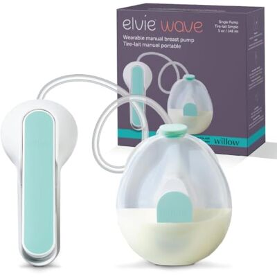Elvie Wave Sacaleches Manual, Sin Batería, Mango Ergonómico, Sacaleches Portátil se lleva en el Sujetador, 150ml Elvie Wave Sacaleches Manual, Sin Batería, Mango Ergonómico, Sacaleches Portátil se lleva en el Sujetador, 150ml