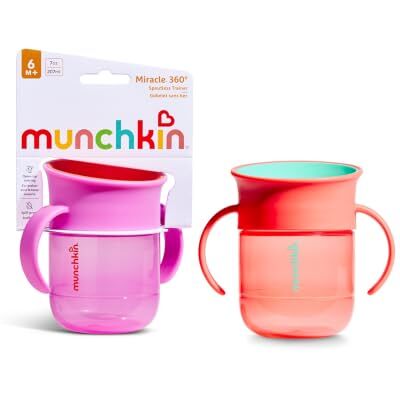 Munchkin Miracle 360 Vaso para bebé Pack de 2 6m+ 207ml Morado/Coral Munchkin Miracle 360 Vaso para bebé Pack de 2 6m+ 207ml Morado/Coral