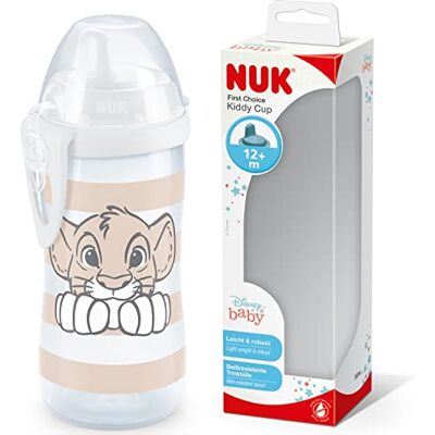 NUK First Choice+ Kiddy Cup Taza para niños pequeños de 12 meses en adelante, boquilla endurecida a prueba de fugas, clip y tapa protectora, sin BPA, 300 ml, Rey León de Disney NUK First Choice+ Kiddy Cup Taza para niños pequeños de 12 meses en adelante, boquilla endurecida a prueba de fugas, clip y tapa protectora, sin BPA, 300 ml, Rey León de Disney