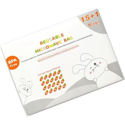 Gissroys Paquete De 16/42 Bolsas Esterilizador De Vapor De Microondas Para Biberones Y Partes Reutilizables Hasta 20 Veces/Esterilizador De Vapor De Microondas Esterilizador Bolsas Gissroys Paquete De 16/42 Bolsas Esterilizador De Vapor De Microondas Para Biberones Y Partes Reutilizables Hasta 20 Veces/Esterilizador De Vapor De Microondas Esterilizador Bolsas