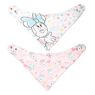 Lulabi Disney Minnie Tender, juego de 2 baberos bandana, algodón, 0 +, Rosa Lulabi Disney Minnie Tender, juego de 2 baberos bandana, algodón, 0 +, Rosa