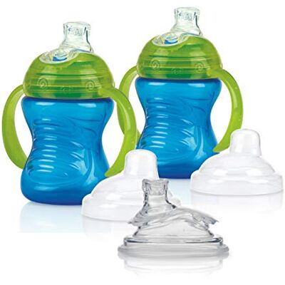 Nuby Nûby – 2 vasos azules y 2 boquillas de repuesto, color azul Nuby Nûby – 2 vasos azules y 2 boquillas de repuesto, color azul