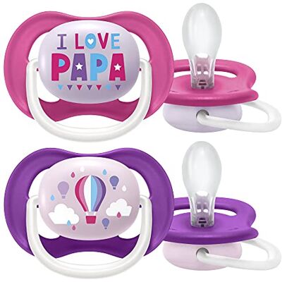 AVENT Ultra Air Philips SCF080/04 Juego de 2 chupetes ortodónticos para niños de 6 a 18 meses, sin bisfenol A, incluye esterilizador/bolsa de transporte AVENT Ultra Air Philips SCF080/04 Juego de 2 chupetes ortodónticos para niños de 6 a 18 meses, sin bisfenol A, incluye esterilizador/bolsa de transporte