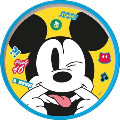 Stor Tataway Plato plano Disney Mickey Mouse Mickey Mouse Mickey Mouse blanco y azul claro para niños con base antideslizante Stor Tataway Plato plano Disney Mickey Mouse Mickey Mouse Mickey Mouse blanco y azul claro para niños con base antideslizante