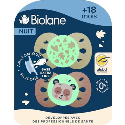 Biolane Chupetes anatómicos para la noche Chupetes fosforescentes extrafinos, 18 meses en adelante Rosa y beige Chupete plano y reversible Respetuoso con el desarrollo bucal Biolane Chupetes anatómicos para la noche Chupetes fosforescentes extrafinos, 18 meses en adelante Rosa y beige Chupete plano y reversible Respetuoso con el desarrollo bucal