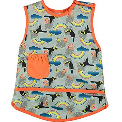 Close Babero con diseño de fase 4, babero sin tirantes para niños de 18 a 36 meses, color tucán Close Babero con diseño de fase 4, babero sin tirantes para niños de 18 a 36 meses, color tucán