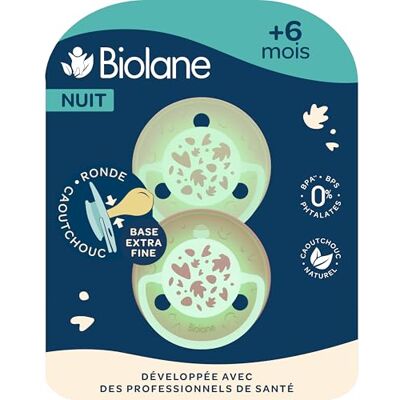 Biolane Chupetes redondos para la noche Fosforescentes 6 meses en adelante Chupetes extrafinos Rosa y beige Chupete de goma natural Respetuoso con el desarrollo bucal Biolane Chupetes redondos para la noche Fosforescentes 6 meses en adelante Chupetes extrafinos Rosa y beige Chupete de goma natural Respetuoso con el desarrollo bucal