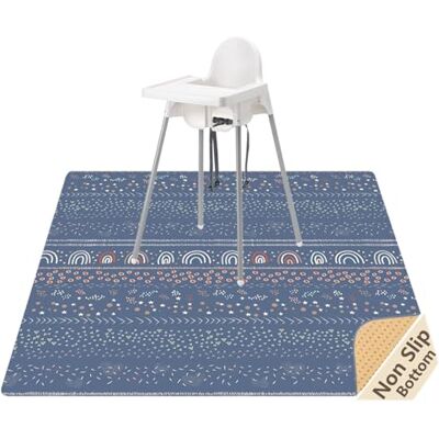 WOMUMON Alfombrilla para debajo de la silla alta, artes, manualidades, impermeable, lavable, antideslizante, protector de suelo, tapete para salpicaduras, tapete desordenado y mantel (arco iris, 130 WOMUMON Alfombrilla para debajo de la silla alta, artes, manualidades, impermeable, lavable, antideslizante, protector de suelo, tapete para salpicaduras, tapete desordenado y mantel (arco iris, 130