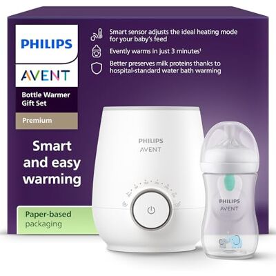 AVENT Philips Pack regalo calientabiberones Calientabiberones Premium y biberón Natural Response, control de temperatura, calienta uniformemente, apagado automático, descongelación suave, AVENT Philips Pack regalo calientabiberones Calientabiberones Premium y biberón Natural Response, control de temperatura, calienta uniformemente, apagado automático, descongelación suave,