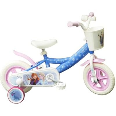 Disney Bicicleta de 10 Pulgadas para niños y niñas, Frozen con Cesta Delantera, Guardabarros, cárter, Ruedas y 2 estabilizadores, Azul y Blanco Disney Bicicleta de 10 Pulgadas para niños y niñas, Frozen con Cesta Delantera, Guardabarros, cárter, Ruedas y 2 estabilizadores, Azul y Blanco