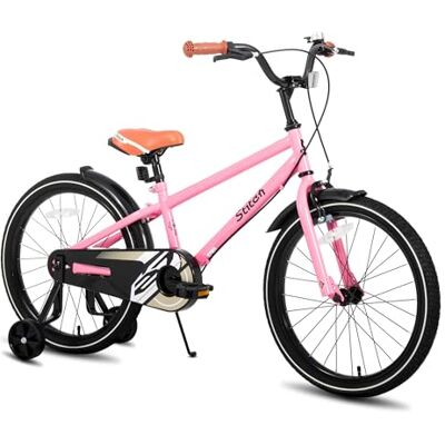 STITCH Bicicleta vintage infantil de 20 pulgadas para niños y niñas de 7 a 10 años, bicicleta para niños de 20 pulgadas con estabilizador y soporte, color rosa STITCH Bicicleta vintage infantil de 20 pulgadas para niños y niñas de 7 a 10 años, bicicleta para niños de 20 pulgadas con estabilizador y soporte, color rosa