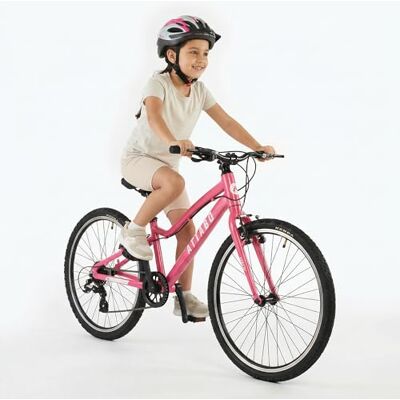 ATTABO Bicicleta Infantil Ligera de 10 kg – Bicicleta para niña – Aluminio 6061 – 24 Pulgadas Rosa – para Viajes Escolares y excursiones de 7 a 11 años ATTABO Bicicleta Infantil Ligera de 10 kg – Bicicleta para niña – Aluminio 6061 – 24 Pulgadas Rosa – para Viajes Escolares y excursiones de 7 a 11 años