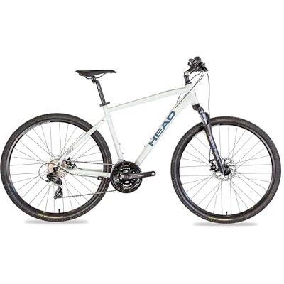 HEAD Crossbike, 28", Bicicleta, Marco de Aluminio, Shimano 3x8, Frenos de Disco mecánicos, Blanco/Azul, I-Peak 1.5 HEAD Crossbike, 28", Bicicleta, Marco de Aluminio, Shimano 3x8, Frenos de Disco mecánicos, Blanco/Azul, I-Peak 1.5