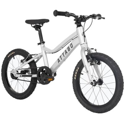 ATTABO Bicicleta Ease de 16 Pulgadas, diseño Duradero y ergonómico con bajo saliente, Ideal para Ciclistas Principiantes, Color Rojo/Azul/Rosa/Morado/Plata (Plata) ATTABO Bicicleta Ease de 16 Pulgadas, diseño Duradero y ergonómico con bajo saliente, Ideal para Ciclistas Principiantes, Color Rojo/Azul/Rosa/Morado/Plata (Plata)