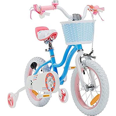 RoyalBaby Bicicleta Infantil, Girls, Azul, 14 Zoll mit Stützrad RoyalBaby Bicicleta Infantil, Girls, Azul, 14 Zoll mit Stützrad