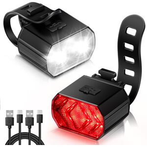 Vinabo Kit Luces Bicicleta Luz Delantera y Trasera, Carga USB, Resistente al Agua IPX6, 6 Modos de Iluminación, Ligero y Duradero, Adecuado para Todas Las Bicicletas y Diversas Condiciones Ciclismo Vinabo Kit Luces Bicicleta Luz Delantera y Trasera, Carga USB, Resistente al Agua IPX6, 6 Modos de Iluminación, Ligero y Duradero, Adecuado para Todas Las Bicicletas y Diversas Condiciones Ciclismo