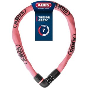 ABUS Candado de cadena 6807C Cerradura con combinación de 360°, cadena de acero de 7 mm de grosor, código numérico de 4 dígitos Candado para bicicleta Longitud 110 cm, rosa ABUS Candado de cadena 6807C Cerradura con combinación de 360°, cadena de acero de 7 mm de grosor, código numérico de 4 dígitos Candado para bicicleta Longitud 110 cm, rosa